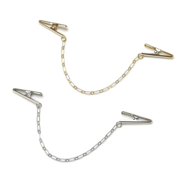 メール便 ショールクリップ ストールクリップ ショート シンプル フィガロチェーン ドレスクリップ ...