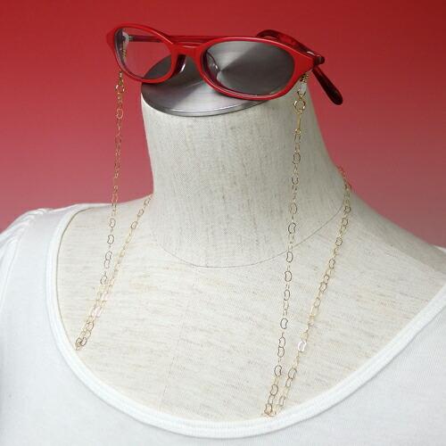 K10 10金 メガネチェーン 猫ちゃん チェーン ネックレスになる 2WAY 眼鏡チェーン YG ...