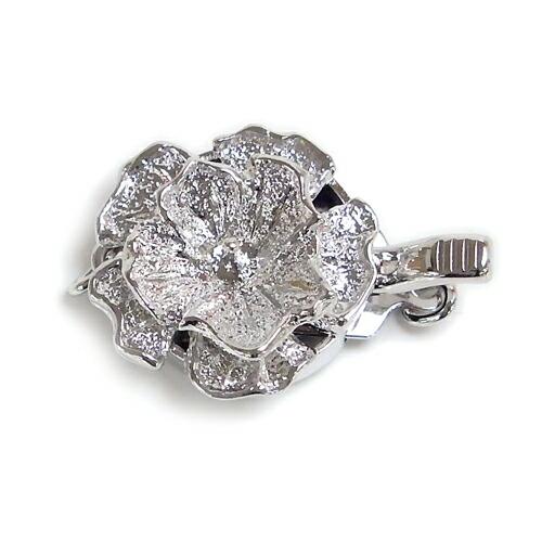 メール便 シルバー クラスプ 留め具 差し込み バラ型 1連 天珠用芯立て付き SV製 丸カン付き ...