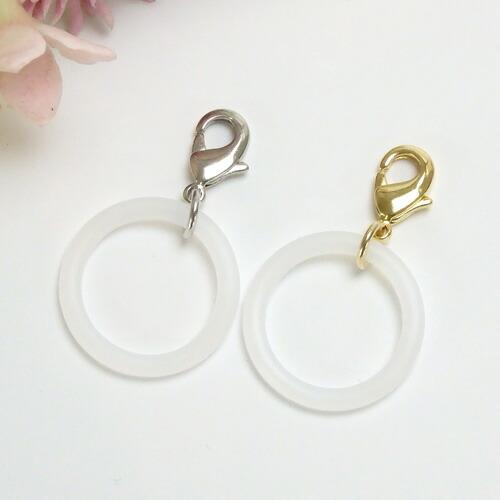 メール便 アンブレラマーカー 金具 2個セット カニカン付き シリコンリング シリコンゴム 傘の盗難...