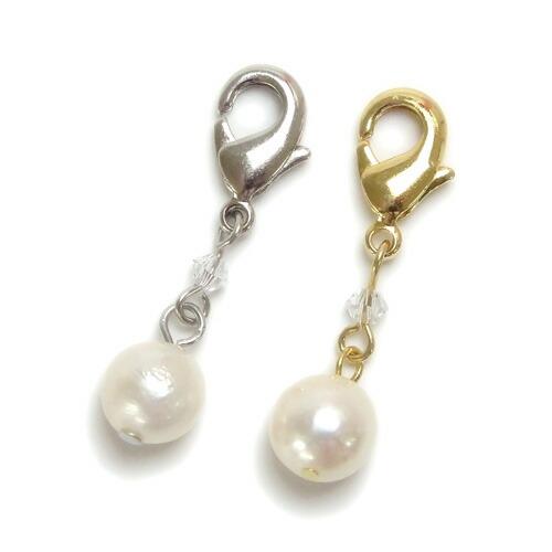 メール便 超特価 マスクチャーム あこや バロック パール スワロフスキー アコヤ真珠 1個 マスク...