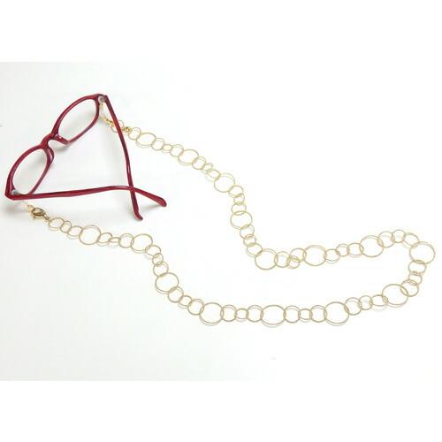 【ギフトケース付き】 銀 メガネチェーン ラウンド バブルチェーン シルバーチェーン 金色 銀色 ネ...