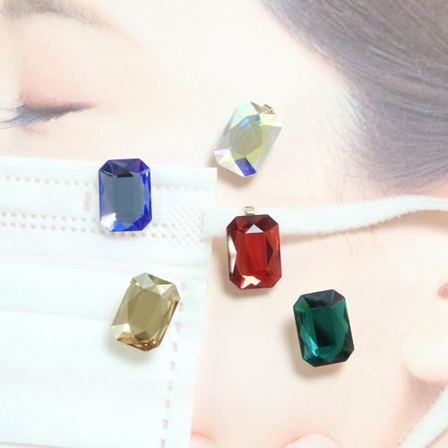 マスクチャーム スクエア ビジュー スワロフスキー マスクピアス マスクアクセサリー おしゃれ かわ...