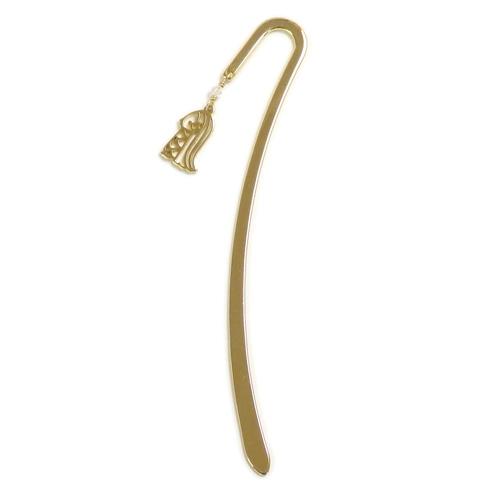 メール便 しおり ブックマーカー スカシ アマビエ様 スワロフスキー 金属 メタル ゴールドカラー ...