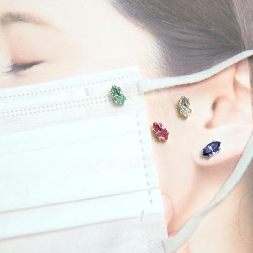 マスクピアス スワロフスキー マーキス マグネットピアス マスクチャーム マスクアクセサリー おしゃ...