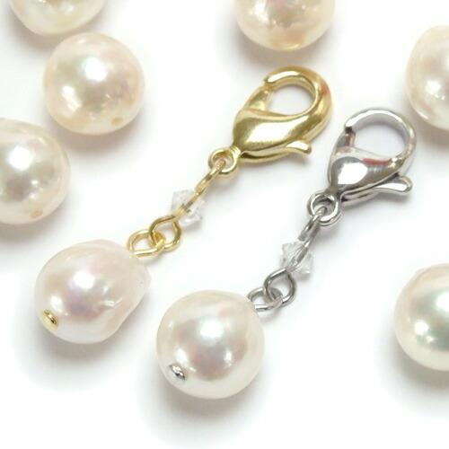 メール便 マスクチャーム 大粒 バロックパール あこや本真珠 8-8.5mm スワロフスキー アコヤ...