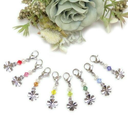 メール便 マスクチャーム 四つ葉 スワロフスキー クローバー 淡水パール 真珠 マスクアクセサリー ...