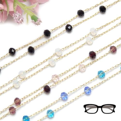 メール便 メガネチェーン カラー カットガラス 3WAY 眼鏡チェーン クリスタル マスクチェーン ...