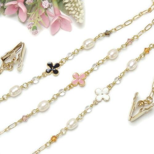 メール便 帽子クリップ お花とパール 淡水真珠 淡水パール フラワー 帽子留め レディース ハットク...