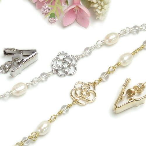 メール便 帽子クリップ パール カメリア 花 淡水真珠 帽子留め レディース ハットクリップ 帽子ホ...