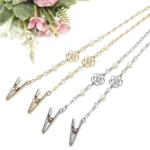 メール便 ナフキンクリップ カメリア スカシ ハンカチクリップ ディナークリップ 前掛けクリップ ド...