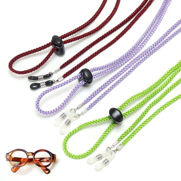 メール便 メガネチェーン ストッパー付き 江戸打ち 組紐 長さ調整 日本製 グラスコード 組み紐 メ...