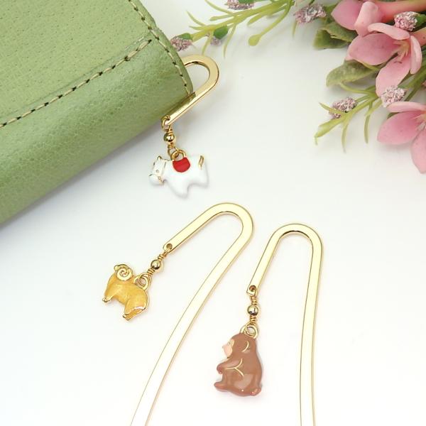 メール便 しおり ブックマーカー 干支 十二支 金属 メタル ゴールドカラー 栞 贈り物 贈答品 ホ...