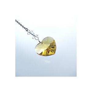 風水サンキャッチャー ラブリーハート イエロー スワロフスキー クリスタル クリスマス ギフトに プ...