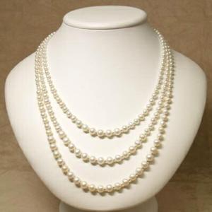 ネックレス 3連 淡水パール グラデーション 淡水真珠 シルバー金具 三連 パール ギフトケース付き...