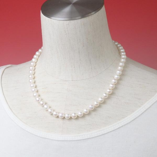 メール便 ネックレス 淡水パール オールノット シルバー金具 淡水真珠 真珠 ホワイトデー ギフトに...