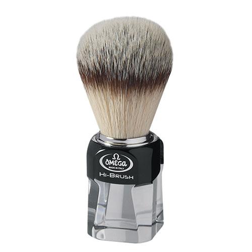 ハイブラシ140634 アナグマ毛風 加工 ヒゲブラシ オメガ 人工毛ひげブラシ シェービングブラシ