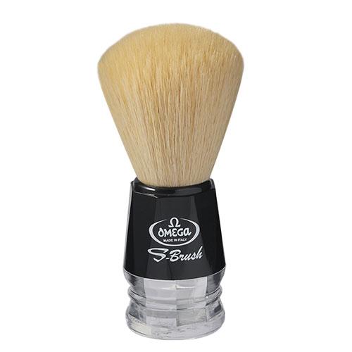 エス・ブラシ S10019 豚毛風 加工 ヒゲブラシ オメガ 人工毛ひげブラシ シェービングブラシ