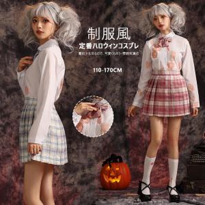 コスプレ セーラー服 上下セット 長袖 シャツ チェック柄 ミニ丈スカート かわいい 学院風 学生服  ハロウィン 学園祭 入学式 卒業式 コスチューム ガール｜shopmaymay