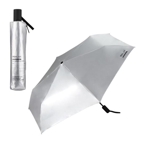 2025男の晴雨兼用傘 日傘 IZA Type:AUTOMATIC &amp; SAFE シルバー 折りたた...