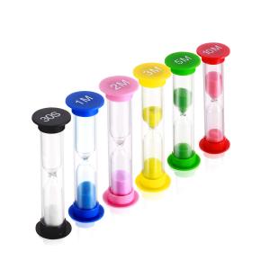 砂時計 Dsmile (Dスマイル) プラスチック 砂時計タイマー カラフルな砂時計 30秒 1分 2分 3分 5分 10分(6個)