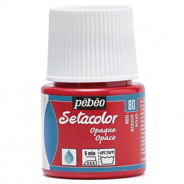 ぺべオ(Pebeo) 布用絵具 濃色生地にも描ける セタカラー不透明色45ml レッド 80