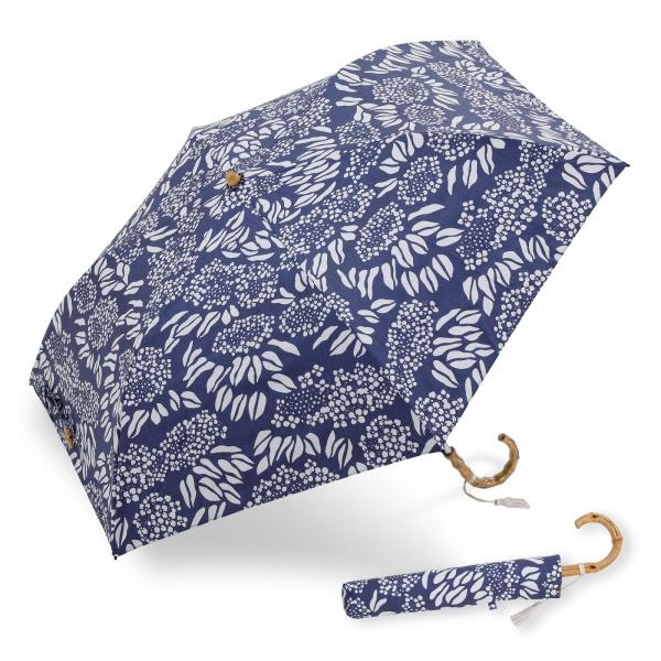 小川(Ogawa) 日傘 折りたたみ傘 レディース 和柄 あじさい 2段折りたたみ 晴雨兼用 雨傘 ...