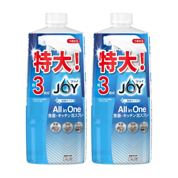 ジョイ まとめ買い オールインワン 泡スプレー 食器用洗剤 微香 詰め替え 3回分 690mL × ...