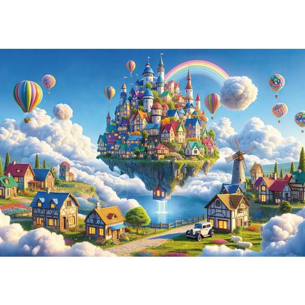 日本製ビバリー 1000ピース ジグソーパズル 天空に浮かぶ町（49×72?）1000-064