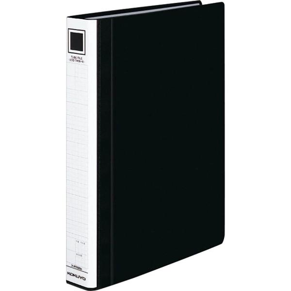 コクヨ ファイル パイプ式ファイル エコツインR(両開き) A4 2穴 300枚収容 黒 フ-RT6...