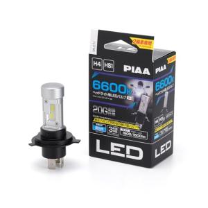 PIAA バイク用ヘッドライトバルブ LED 6600K コントローラーレス 防水/防塵タイプ（JIS S2） Hi1900/Lo1500lm H4/｜ショップもぐちゃん555