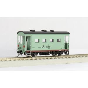 【ホビーショップ モア製 鉄道模型 1/80 16.5mm】ヨ5000 車掌車 コンテナ(淡緑)色 (信号炎管なし・ベンチレーター2個)｜shopmore