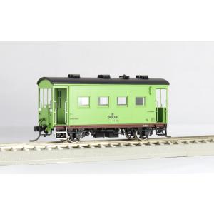 【ホビーショップ モア製 鉄道模型 1/80 16.5mm】ヨ5000 車掌車 コンテナ(黄緑)色 (信号炎管付・ベンチレーター3個)｜shopmore