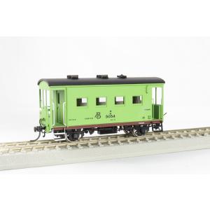 【ホビーショップ モア製 鉄道模型 1/80 16.5mm】ヨ5000 車掌車 コンテナ(黄緑)色 (信号炎管付・ベンチレーター2個)｜shopmore