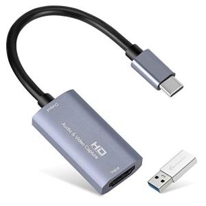 ビデオ キャプチャ カード、GUERMOK USB 3.0 HDMI to USB C オーディオ キャプチャ カード、4K 1080P60 キャプチャ デバイス、ゲーム ライブ ストリ