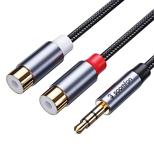 RCA 3.5mm 変換ケーブル 20CM - SOOMFON Aux 3.5mm(オス) to 2...