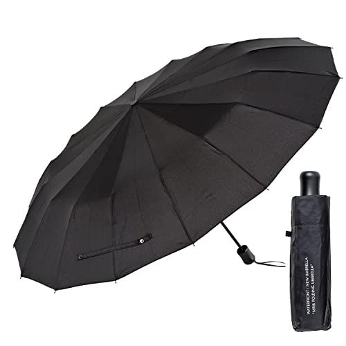 Waterfront 折りたたみ傘 雨傘 16RIB Folding Umbrella Black ...