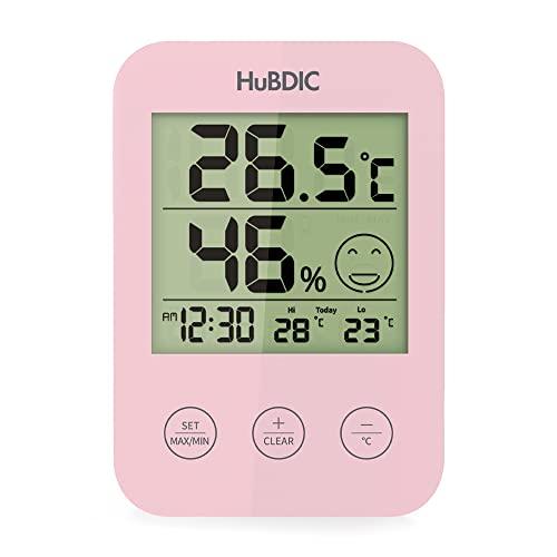 HuBDIC (最高/最低の温湿度記録) 温湿 湿度 時間 顏マーク シンプル 温湿度計 デジタル ...