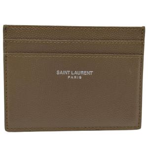 サンローランパリ SAINT LAURENT カードケース 定期入れ パスケース クラシック ブラウン系 レディース K248｜shopmut