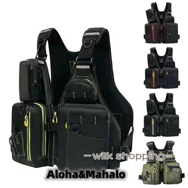 ライフ フローティングベスト ライフベスト フィッシングベスト 釣りウェア ゲームベスト 収納ポケッ...