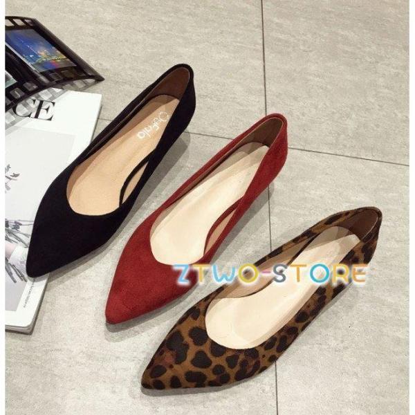 パンプス ローヒール レディース シューズ ローヒールパンプス ポインテッドトゥ キトゥンヒール ス...