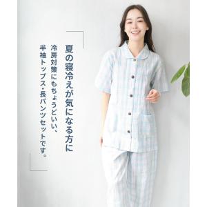 パジャマ レディース 綿100% 夏 半袖 半...の詳細画像3