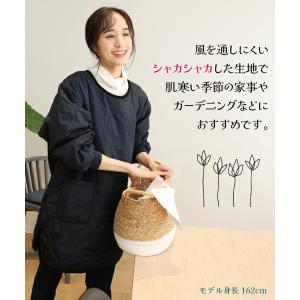 割烹着 おしゃれ ロング丈 かぶるだけ 暖かい...の詳細画像2