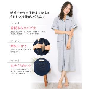 マタニティ パジャマ 授乳口付き ワンピース ...の詳細画像3