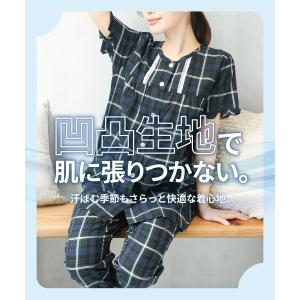 パジャマ レディース 綿100% 半袖 夏 可...の詳細画像4