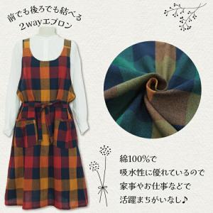 エプロン おしゃれ かわいい ワンピース 綿1...の詳細画像1