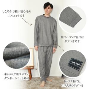 パジャマ メンズ 秋 長袖 スウェット 上下 ...の詳細画像2