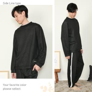 パジャマ メンズ 秋 長袖 スウェット 上下 ...の詳細画像5