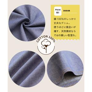 割烹着 おしゃれ デニム 綿100% かぶるだ...の詳細画像2