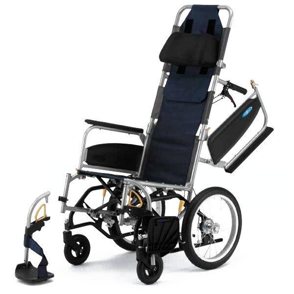 日進医療器 介助式車いす NEO-10αW ティルト式 介助者用ブレーキ ノーパンクタイヤ 背折れ ...